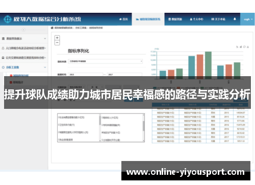 提升球队成绩助力城市居民幸福感的路径与实践分析